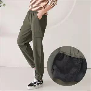 여성 조거 카고바지 허리밴딩 융털안감 겨울 스판 밴딩 캐주얼 방한팬츠 3