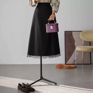 (안나앤플러스) 코벨 배색 밴딩 스커트[스커트EC559] 빅사이즈