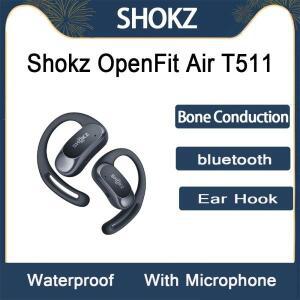 샥스 오픈이어 트루 와이어리스 블루투스 헤드폰, 마이크 포함, OpenFit Air T511