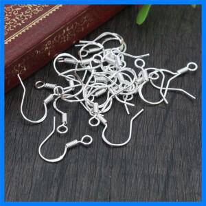 50pcs 16mm 925 스털링 실버 도금 된 결과 귀걸이 걸이 걸쇠 액세서리 DIY 쥬얼리 만들기