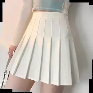 청스커트 무지 허리밴딩 플리츠 스커트 속바지 포함 캐주얼룩