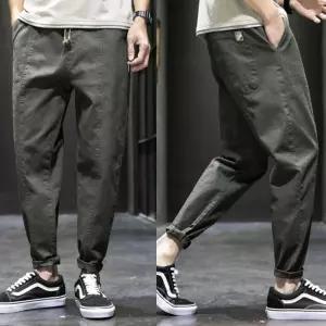 남자 주말 편한 데이트 룩 밴딩 배기 팬츠 바지 코디