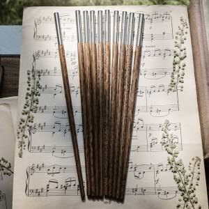 식 라미네이트 치킨 윙 우드 젓가락 스테인리스 스틸 내장 무왁스 무페인트  나무 둥근 머리