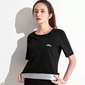 여자 블랙 땀복 반팔 티셔츠 트레이닝 헬스복 상의