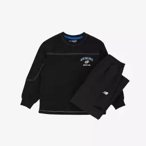 뉴발란스키즈(NB Kids) Ready Set Rugby10수 긴팔티 + 우븐 팬츠 셋업 NK9YG1312UBlack