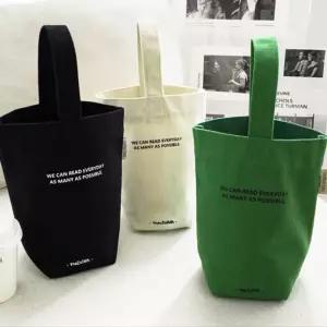 캔버스 미니 에코백 작은 손가방 데일리 텀블러 가방 미니에코백