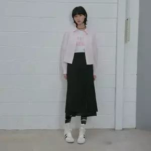 [LAP](강남점)(SET-하의)배색 트임 H라인 스커트 AS1WS261