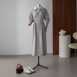 (안나앤모드) A. 노드 배색 핀턱 원피스[드레스D1112R06]