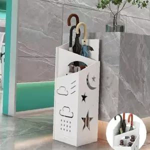 우산보관함 화이트 스탠드형 현관정리 장식 패턴디자인 장단우산 동시수납 인테리어소품