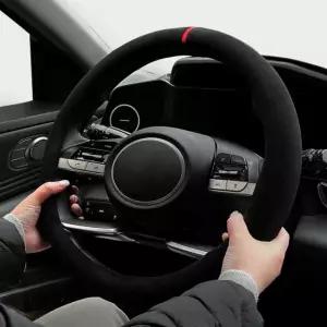 스웨이드 자동차 핸들커버 베뉴 프리미엄 원단