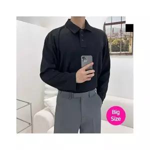 에스케이스토아 블레오 남자 빅사이즈 스판 카라 버튼 맨투맨 DM2601081515