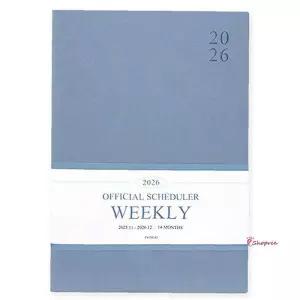인디고노트 사무용품 위클리 스케줄러 플래너 오피셜 문구2026빅 워터블루 일정관리pqr658