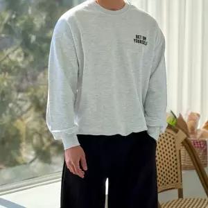 남자 프린팅 오버핏 얇은 맨투맨 커플 프린트 맨투맨티셔츠