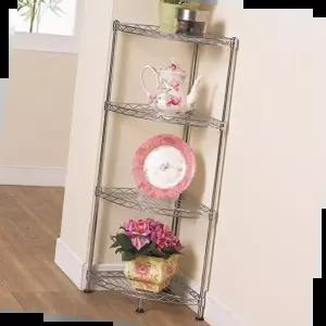 메탈코너랙 4단 다용도선반 멀티수납장 오픈 철제 벽