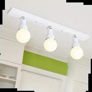 주방인테리어 리더스 3등 직부 LED주방등 (블랙/화이트)/전구포함