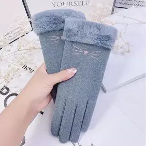 장갑 여성장갑 털장갑 겨울장갑 키튼 프린트 러블리 터치스크린 MFNC-030073