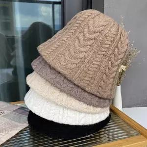 여자모자 방한모자 겨울모자 니트모자 꽈배기 니트 버킷햇ELM-168