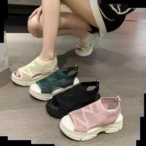 여름샌들 여성 키높이 통굽 가보시 어글리 여름 샌들 Q5