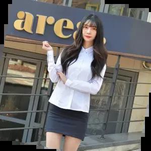 여고교복 교복몰 여성 각카라 컬러체크 화이트 셔츠 교복