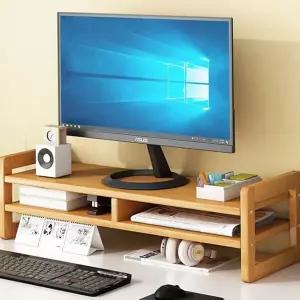 서랍형 모니터 받침대 서랍식 수납형 2단 원목 모니터 받침대 3단 공간활용 수납함 깔끔한 정리대 다용도