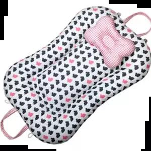 땅콩침대 뽀송뽀송 휴대보트침대 그레이래빗 핑크체크