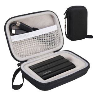 삼성 T7 쉴드 / 터치 휴대용 솔리드 스테이트 드라이브 500GB 1TB 2TB 4TB USB 3.2 외장 SSD 하드 EVA 충격 방지 보관 여행 가방, 블랙+그레이
