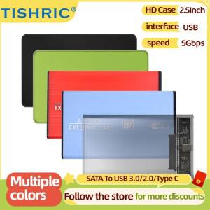 TISHRIC-외장 HD 케이스 SSD 2.5 외장 하드 드라이브 인클로저 박스 SATA To USB 3.0/2.0/c타입 디스크 어