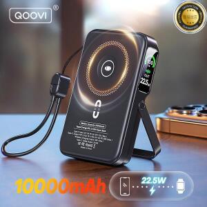 QOOVI Qi2 10000mAh 무선 전원 은행 PD20W 고속 충전 외장 배터리 iPhone 용 휴대용 Samsung iWatch Airpod