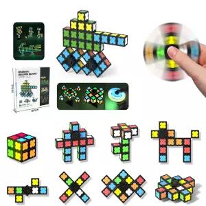 꼬비 자석 큐브 블럭 37pccs 미니 블록 야광 스피너 유아 아동 장난감 휴대용 외출 여행 손장난감