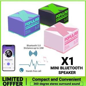X1 무선 블루투스 5.0 스피커 미니 오디오 휴대용 USB 충전식 HIFI 사운드 박스 플레이어 노트북 PC 용