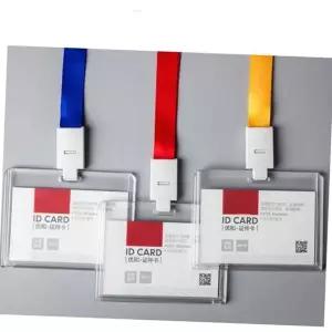 아크릴 카드 케이스 투명 목걸이 공무원증 사원증 케이스 출입증 세로형 직원 목걸이형 플라스틱 홀더 수납