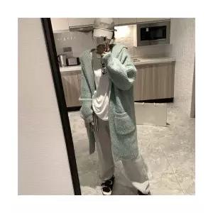 여자 후드 가디건 박시 미디 움 롱 스웨터 추동 니트 원픽4