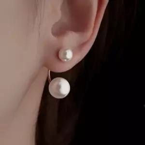 buyus  더블 진주 귀걸이 드롭 라인 이어링 투웨이 연출  굿딜 브이숍 illo001