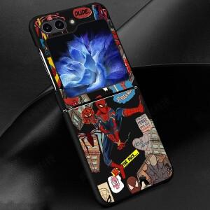 삼성 호환 갤럭시 플립6 플립4 플립3 플립5 플립7 FE Z 7 6 5 4 3 마블 스파이더맨 백 폰 커버 펀다 케이스