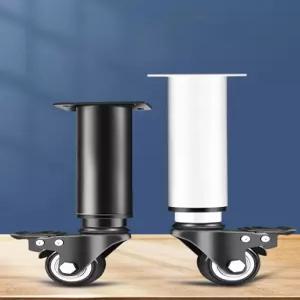 바퀴달린 탁자 소파다리 14cm-16cm 발통 가구부속 교체용 블랙 가구다리