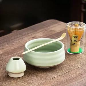 말차 녹차 거품기 세트 대나무 일본풍 전통 다도 도구 솔 브러시