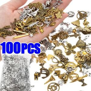빈티지 금속 참 혼합 동물 새 비즈 펜던트, DIY 팔찌 목걸이 액세서리, 쥬얼리 제작 결과물, 100 개