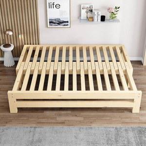 접이식 슬라이드 프레임 베드 원목 캠핑 사무실 간이