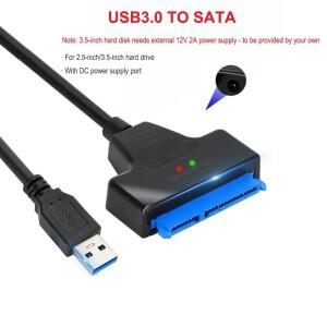SATA-USB 3.0/2.0 케이블(2.5인치 3.5인치 외장형 HDD SSD 하드 드라이브 SATA 3 22핀 어댑터 USB 3.0-Sata