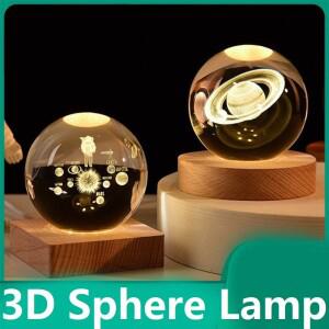 6CM 토성 3d 구 램프 크리스탈 장식 빛나는 행성 갤럭시 호환 유리 공 달 운세 SJQ01