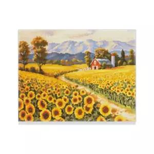 DIY 보석십자수 풍경 해바라기 산책길 40X50DIY 비즈 반짝이 액자 취미생활 패키지