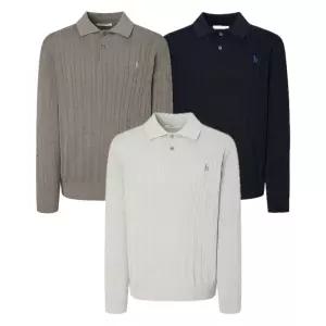 헤지스 남자 앙고라 25FW3컬러 택1 쿨코튼 케이블 카라 니트 HZSW5F253