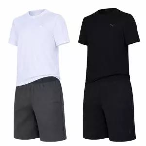 푸마 남성 홈웨어 세트 남자 이지웨어 잠옷 파자마 실내복 반팔 반바지 통기성 퀵드라이원단 여름