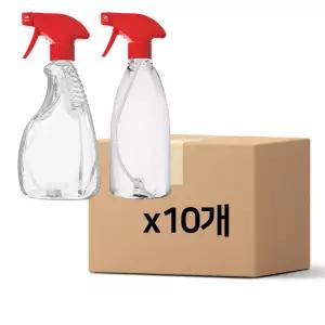 500ml 550ml 분무기x10개 건스프레이 공병 백색용기 투명 다용도 리필 분사 도매물 가정 도물 미용 청소용