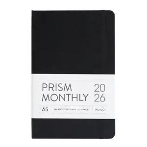 인디고 다이어리 2026 프리즘 A5 먼슬리 스케줄러 (날짜형 25절 월간) (블랙) 스케쥴 26년도 플래너수첩 직