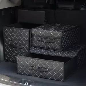 자동차 서랍형 트렁크정리함 조립식 AP07 기본수납용품 수납함 트렁크함 접이식삭스