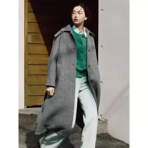 빈폴 BEANPOLE LADIES 핸드메이드 발마칸 롱 코트 - 그레이 247456