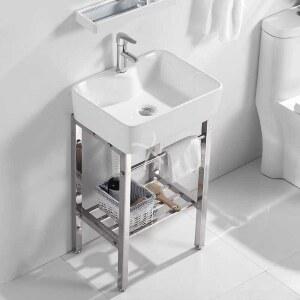 간이세면대 이동식 스탠드 하부장 43x36cm세면대 지지대 무타공 욕실 건식 배수