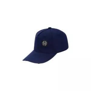 [필립플레인] 헥사곤 패치 캔버스 볼 캡 다크 블루 73535588