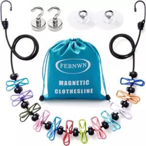 크루즈 선박용 페번 마그네틱 빨랫줄 여행용 휴대용 에센셜 2025 외부용 접이식 및 호텔 객실용 2팩 벽